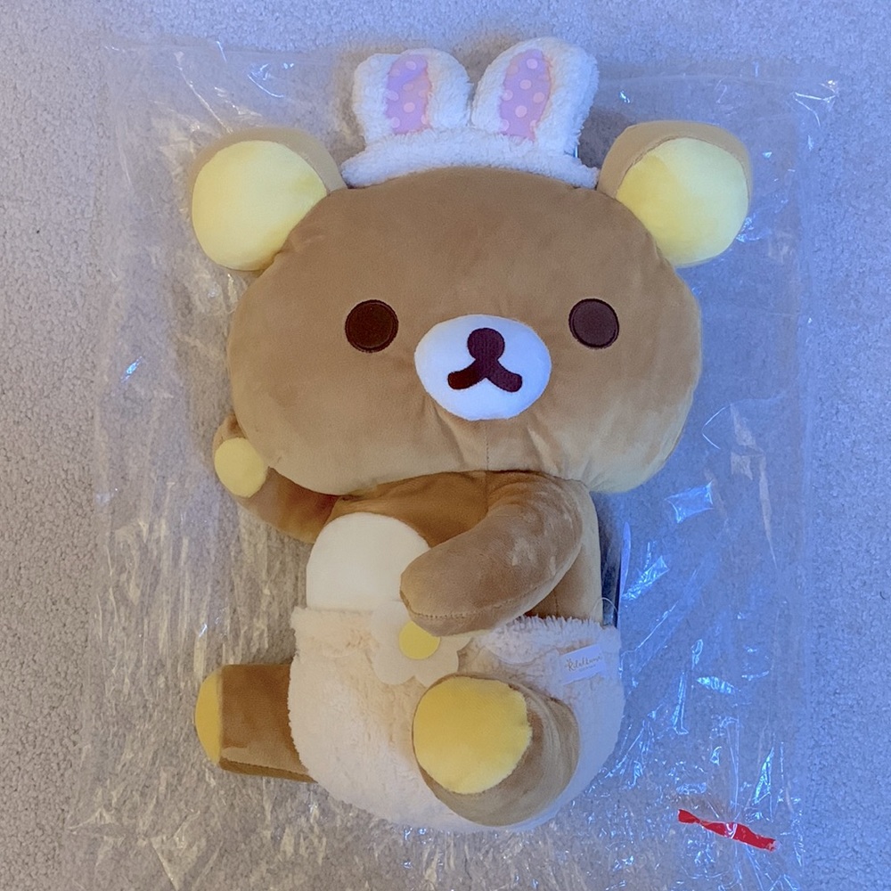 SANRIO RILAKKUMA PLUSHIE WITH BUNNY EARS [NWT- From Japan]